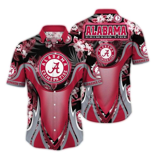 Alabama-Crimson-Tide-Floral-Flower-and-Leafs-Uniform-Hawaiian-Shirt-1 Alabama Crimson Tide Floral Flower and Leafs Uniform Hawaiian Shirt 1
