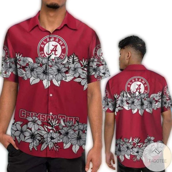 Alabama-Crimson-Tide-Floral-Flowers-Vintage-Hawaiian-Shirt-1 Alabama Crimson Tide Floral Flowers Vintage Hawaiian Shirt 1