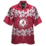 Alabama Crimson Tide Flower Pattern Tropical Hawaiian Shirt