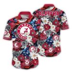 Alabama Crimson Tide Flower Pattern Vacation Summer Hawaiian Shirt