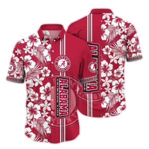 Alabama Crimson Tide Flower Stripe Vintage Hawaiian Shirt