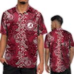 Alabama Crimson Tide Flower Tropical Hawaiian Shirt