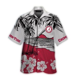 Alabama Crimson Tide Flower And Coconut Beach Tropical Hawaiian Shirt