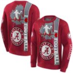 Alabama Crimson Tide Football Heartbeat All-over Print Sweatshirt