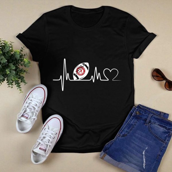 Alabama Crimson Tide Football Heartbeat Love T Shirt Style 1 Black 1