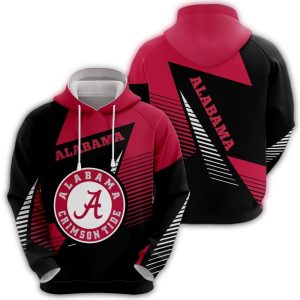 Alabama Crimson Tide Football Red And Black All-Over Print Hoodie