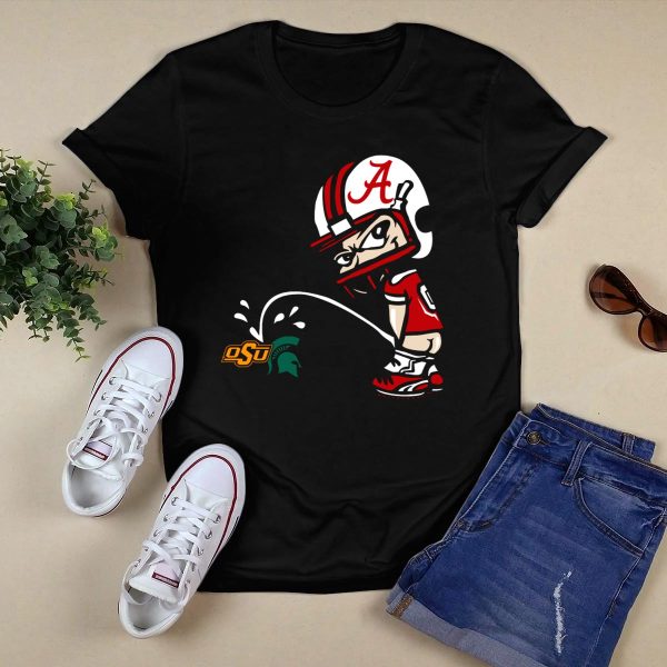 Alabama Crimson Tide Football Vs Osu Spartans Rivalry Satire T Shirt Style 1 Black 1