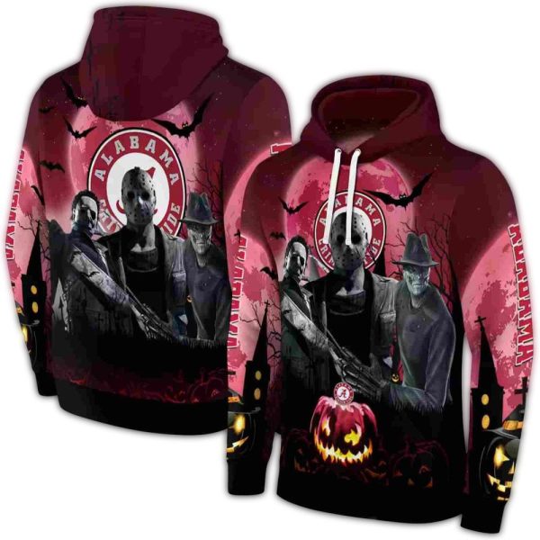 Alabama Crimson Tide Friends Horror Halloween Vibes AOP Hoodie 1
