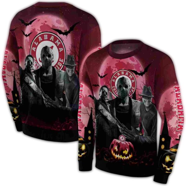 Alabama Crimson Tide Friends Horror Halloween Vibes AOP Sweatshirt 1