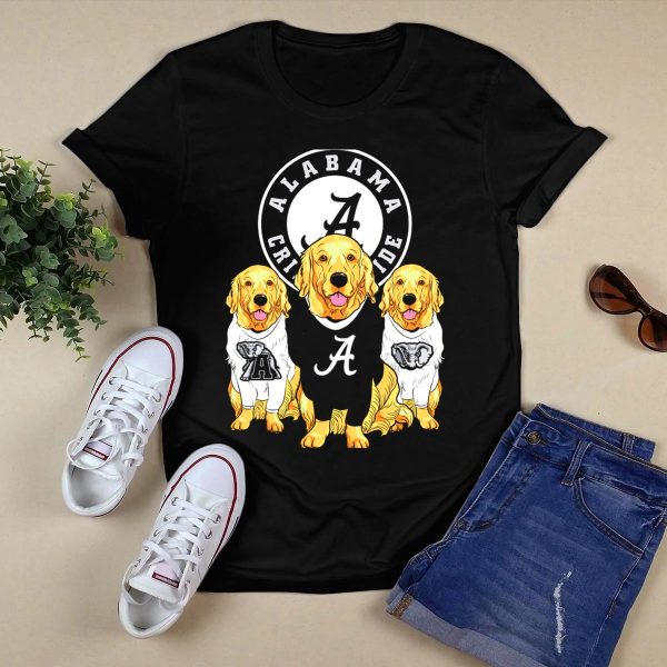 Alabama Crimson Tide Golden Retrievers T Shirt Style 1 Black 1
