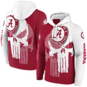 Alabama Crimson Tide Graphic Punisher All-Over Print Hoodie