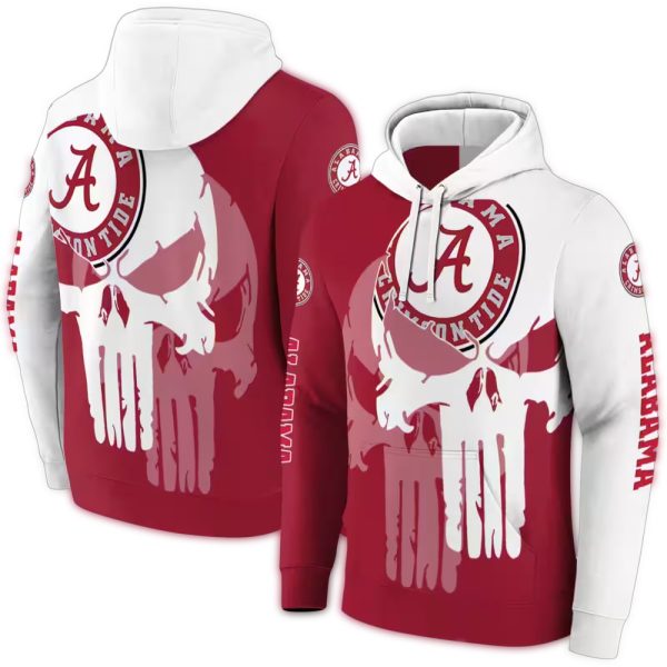 Alabama Crimson Tide Graphic Punisher AOP Hoodie 1