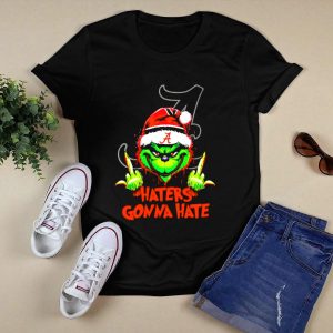 Alabama Crimson Tide Grinch Haters Gonna Hate Middle Finger T Shirt