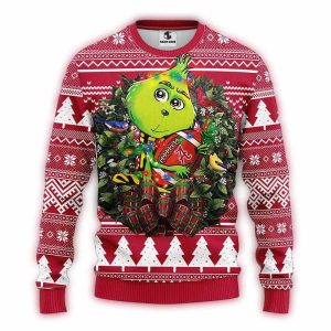 Alabama Crimson Tide Grinch Hug Ball Christmas Ugly Sweater