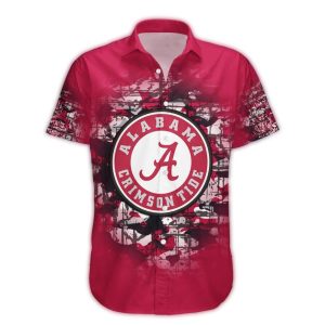Alabama Crimson Tide Grunge Hawaiian Shirt