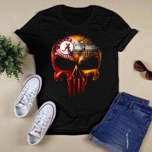 Alabama Crimson Tide Hd Punisher Skull T Shirt