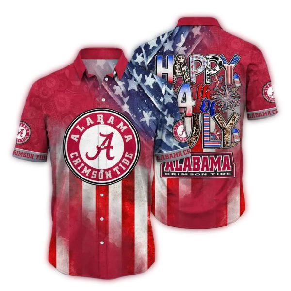 Alabama Crimson Tide Happy 4th Of July Hawaiian Shirt 1