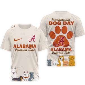 Alabama Crimson Tide Happy International Dog Day All-over Print T-Shirt
