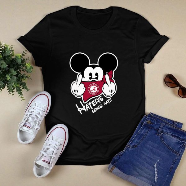 Alabama Crimson Tide Haters Gonna Hate Mickey Mouse shirt Style 1 Black 1