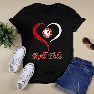 Alabama Crimson Tide Heart Roll Tide T Shirt