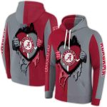 Alabama Crimson Tide Heartbeat Graphic All-Over Print Hoodie