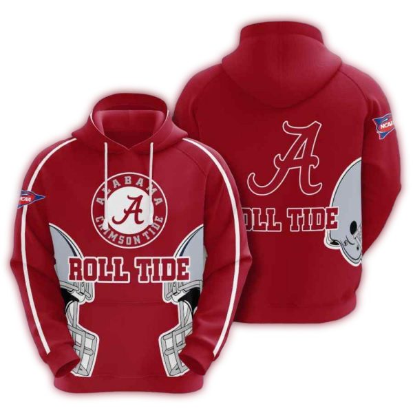 Alabama Crimson Tide Helmet Football AOP Hoodie 1