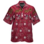 Alabama Crimson Tide Helmet Surf Floral Pattern Hawaiian Shirt