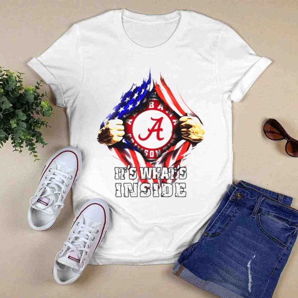 Alabama Crimson Tide Its Whats Inside American Flag T Shirt Style 1 0
