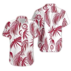 Alabama Crimson Tide Leafs Pattern Vintage Hawaiian Shirt