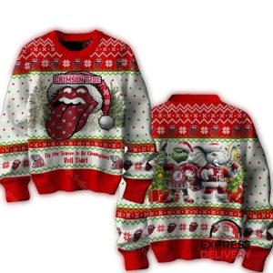 Alabama Crimson Tide Lips Santa Grinch Elephant Christmas Ugly Sweater