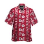 Alabama Crimson Tide Logo Flower And Leafs Pattern Hawaiian Shirt