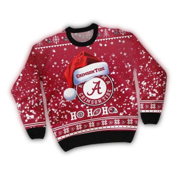 Alabama Crimson Tide Logo Hat Christmas Ugly Sweater 1