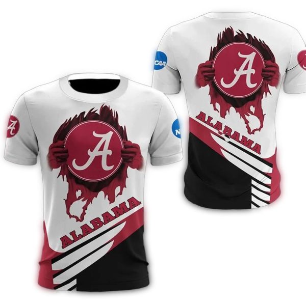 Alabama Crimson Tide Logo Team AOP T Shirt 1