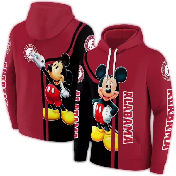 Alabama Crimson Tide Mickey Mouse AOP Hoodie 1