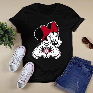 Alabama Crimson Tide Minnie Heart Hands T Shirt