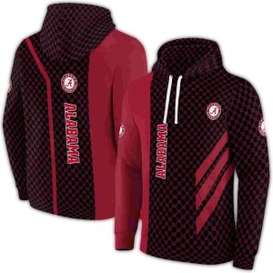 Alabama Crimson Tide Monogram Pattern All-Over Print Hoodie