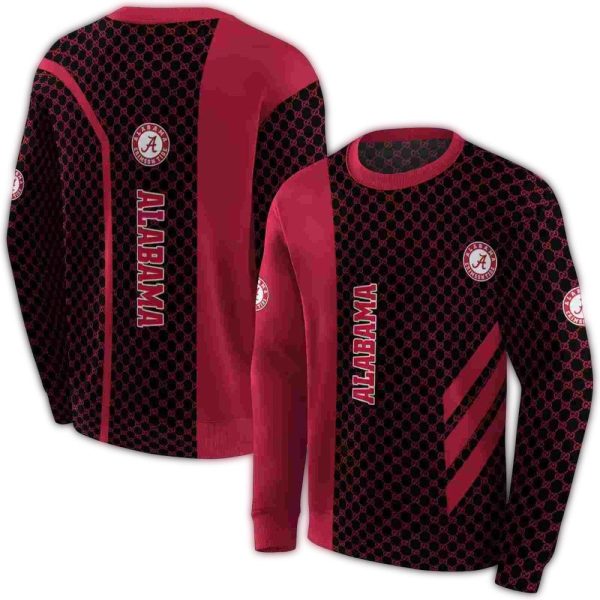 Alabama Crimson Tide Monogram Pattern AOP Sweatshirt 1