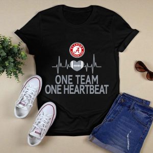 Alabama Crimson Tide One Team One Heartbeat Football Heartbeat T Shirt