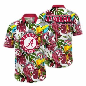 Alabama Crimson Tide Parrot Leafs Vintage Hawaiian Shirt