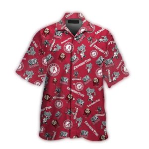 Alabama Crimson Tide Pattern Logo Hawaiian Shirt