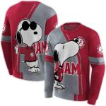Alabama Crimson Tide Playful Snoopy All-over Print Sweatshirt