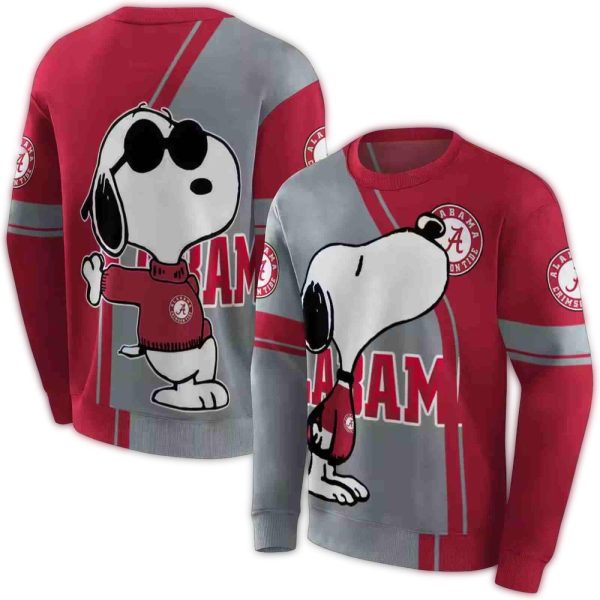 Alabama Crimson Tide Playful Snoopy AOP Sweatshirt 1