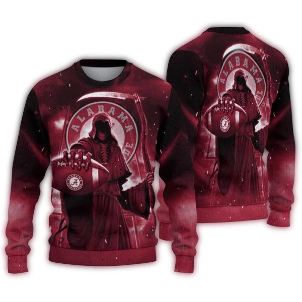 Alabama Crimson Tide Reaper Scythe Ugly Sweater 1