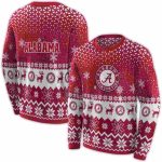 Alabama Crimson Tide Reindeer Motif All-over Print Sweatshirt