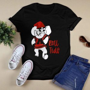 Alabama Crimson Tide Roll Tide Christmas Elephant Santa Hat T Shirt