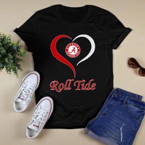 Alabama Crimson Tide Roll Tide Heart T Shirt
