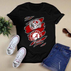 Alabama Crimson Tide Seal And Emblem With Tear Effect T Shirt