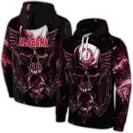 Alabama Crimson Tide Skull Artwork All-Over Print Hoodie