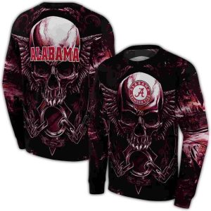 Alabama Crimson Tide Skull Artwork All-over Print Sweatshirt