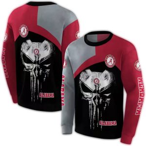 Alabama Crimson Tide Skull Punisher All-over Print Sweatshirt